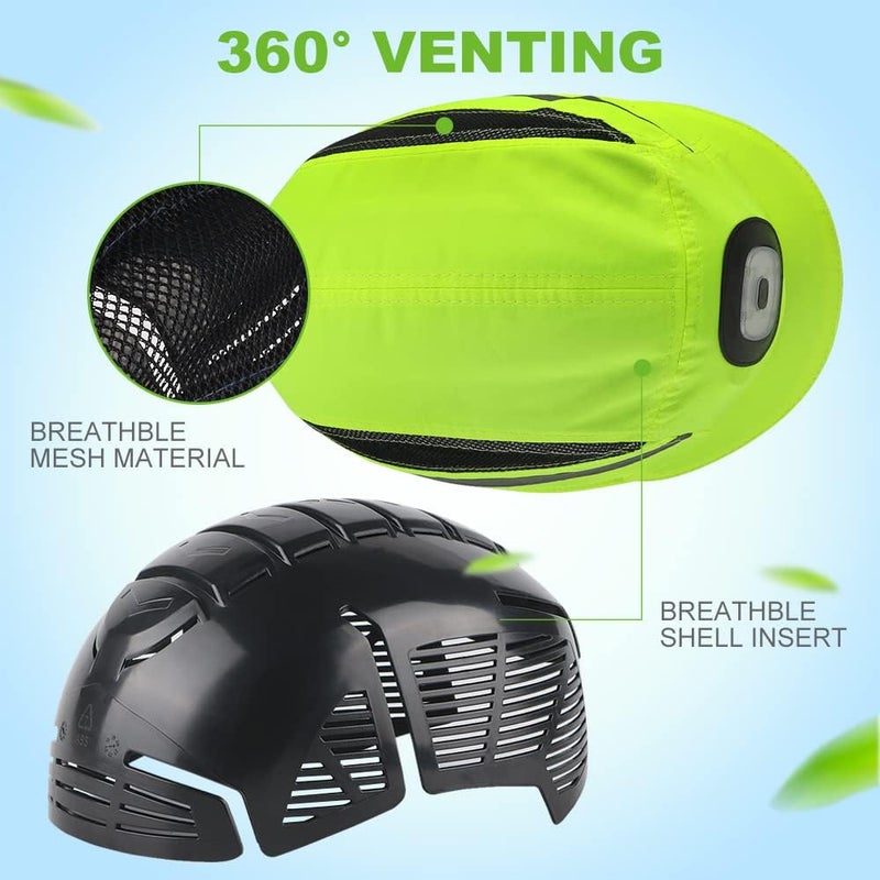 GREEN DEVIL Bump Cap for Safety Baseball Cap Style Hard Hats for Adult Men Women Breathable Lightweight Safety Hat for Head Protection with Reflective Stripes - Image 2